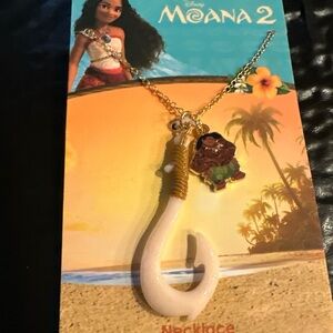 Disney Moana 2 White and Gold Hook Necklace